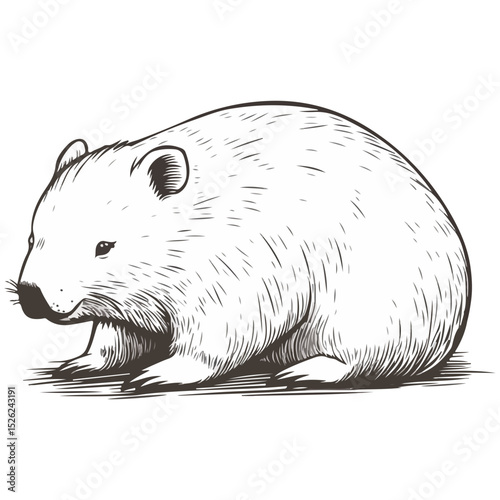 wombat, animal, vector, transparent background, creature, vombatidae, rodent, mammal, wildlife, cute, isolated, nature, zoo, furry