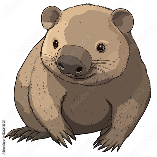 wombat, animal, vector, transparent background, creature, vombatidae, rodent, mammal, wildlife, cute, isolated, nature, zoo, furry