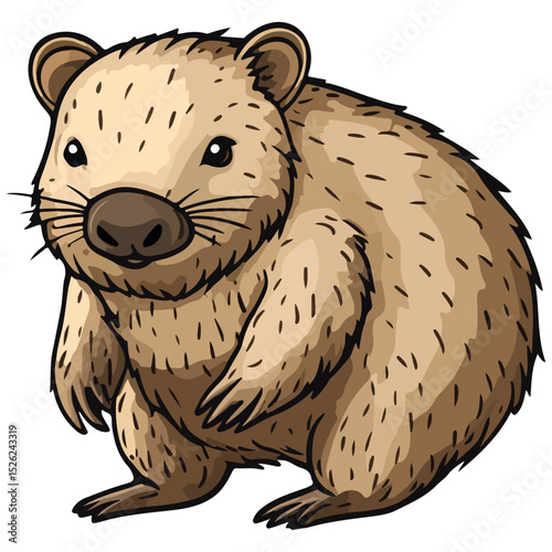 wombat, animal, vector, transparent background, creature, vombatidae, rodent, mammal, wildlife, cute, isolated, nature, zoo, furry