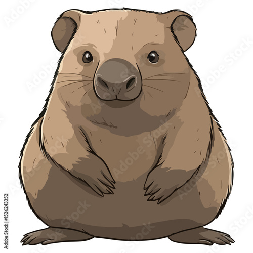 wombat, animal, vector, transparent background, creature, vombatidae, rodent, mammal, wildlife, cute, isolated, nature, zoo, furry