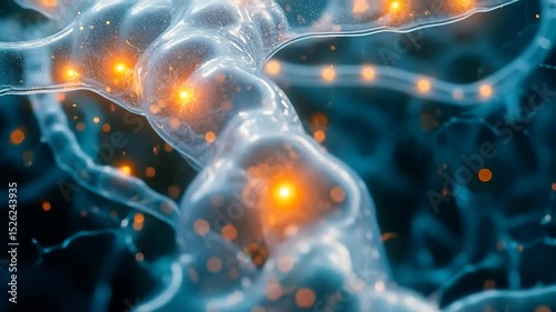 Wallpaper Mural Glowing Neurons with Synapses in a Neural Network Image Torontodigital.ca