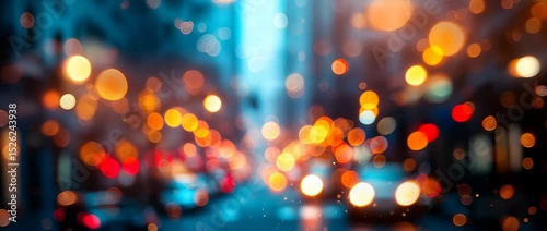 Wallpaper Mural Urban Night Scene with Blurred Lights and Bokeh Effect in City Torontodigital.ca