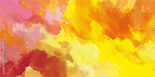 Yellow abstract art with a dirty appearance Background with abstract art featuring bright textures. Vibrant abstract painting in warm tones of orange and yellow