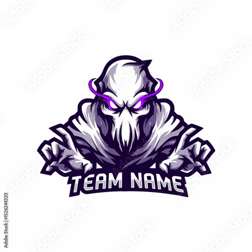 Mystical Spectre Mascot Logo Design A Powerful E-Sports Gaming Symbol For A Fierce Competitive Team