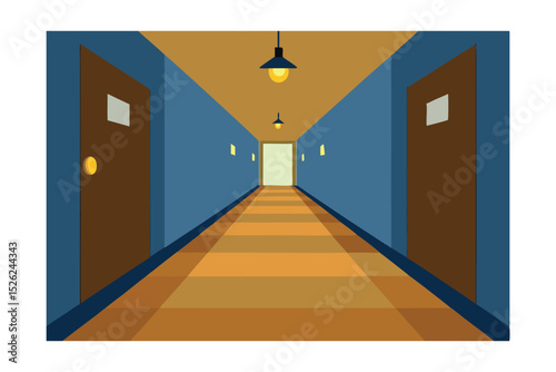 Long Corridor Interior Design Exploring Architectural Space and Lighting