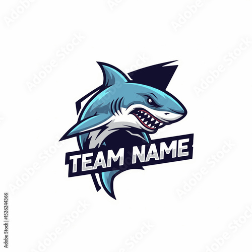 Ferocious Predator A Modern Gaming E-Sports Team Mascot A Blue Shark Animal Vector Illustration Logo Design
