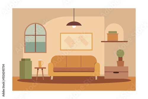 Cozy Living Room Interior Design  Relaxing Apartment Vibes with Warm Tones and Minimalist Decor