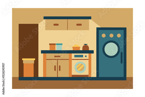 Cozy Kitchen Design Apartment Kitchen Interior with Modern Appliances and Cabinets