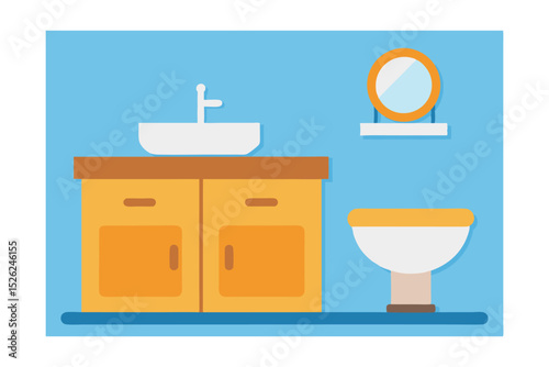 Modern Bathroom Design Sink, Toilet, and Vanity with Mirror