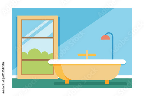 Relaxing Bathroom Design  Serene Tub and Window View
