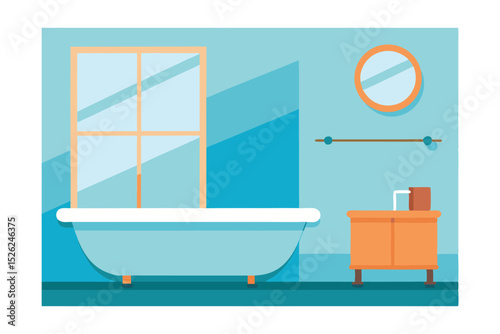 Serene Bathroom Design Modern Minimalist Bathroom Interior Illustration
