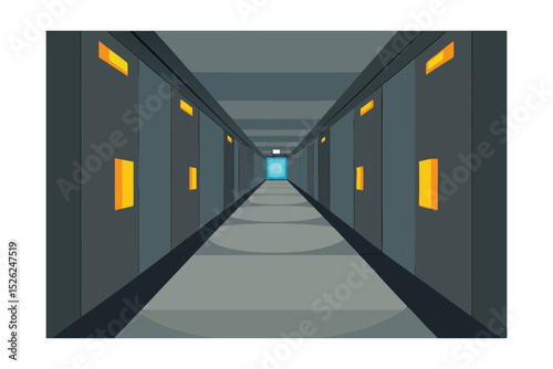 Mysterious Long Corridor A Journey Through the Endless Dark Gray Hallway