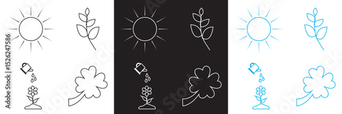 Spring Season Icon. Vector for Flower, plant, gardening, nature, , bunny, leaf, clover, growth, camp, bloom etc  . Vector illustration. isolated on white and black background. EPS 10