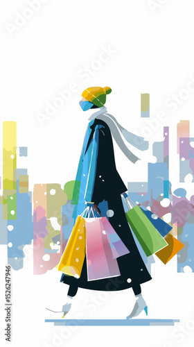 vector art poster shopping template