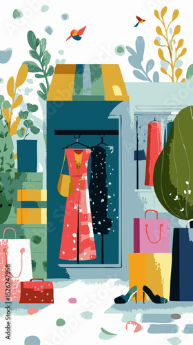 vector art poster shopping template