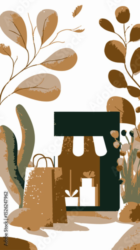 vector art poster shopping template