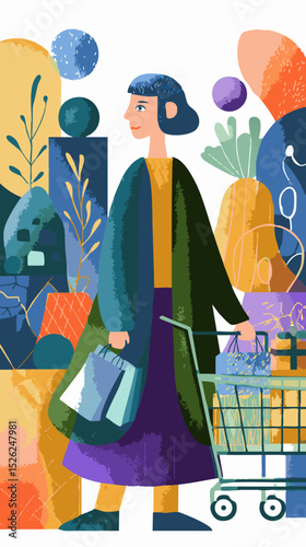 vector art poster shopping template