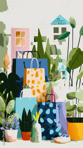 vector art poster shopping template