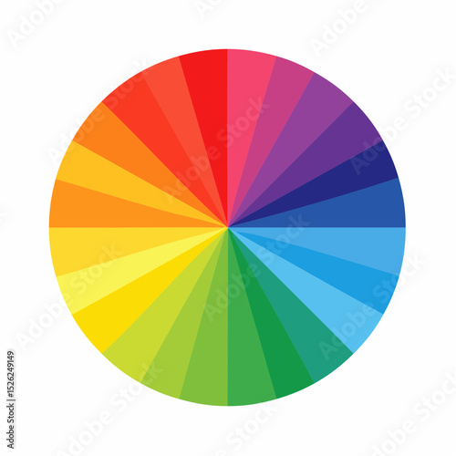 Colorful Harmony: An artistic presentation of the spectrum in perfect circle, a vibrant palette radiating creativity and design.