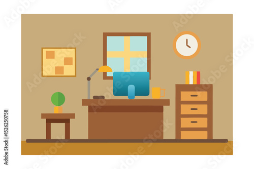 Living Room with Flowers in Vase and Chair 