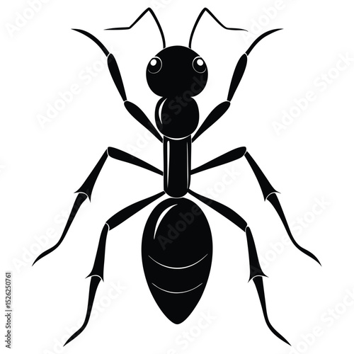 Black ant silhouette insect nature design graphic