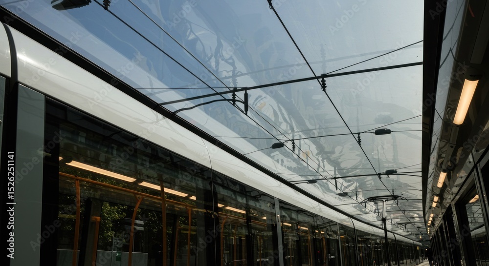 Obraz premium Train interior ceiling and side wall