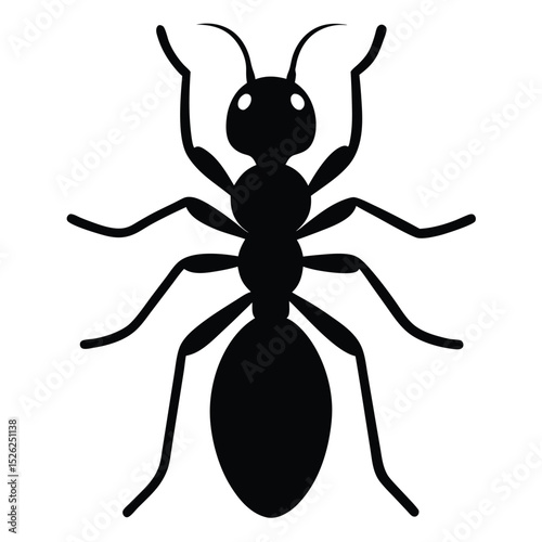 Black ant silhouette simple insect icon graphic