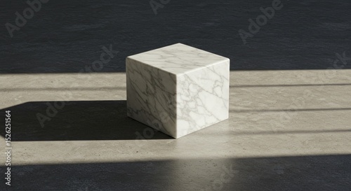White cube geometric shape minimalist still life