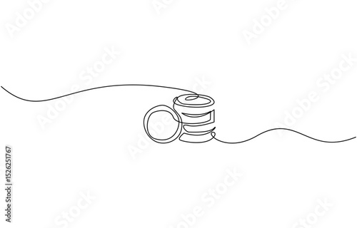 Single one line drawing pile of coin. Bank concept. Continuous line draw design graphic vector illustration., Coins money in simple linear style. Editable outline illustration.