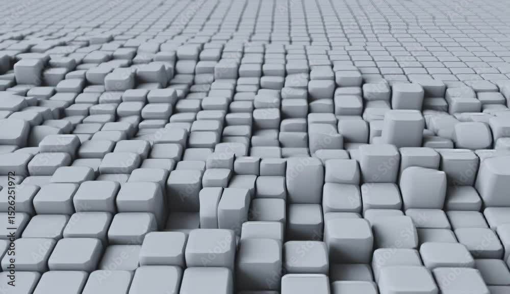Abstract Cubes Moving in Subtle Waves Gray Scale Background Animation Abstract Cubes Moving in Subtle Waves Gray Scale Background Animation