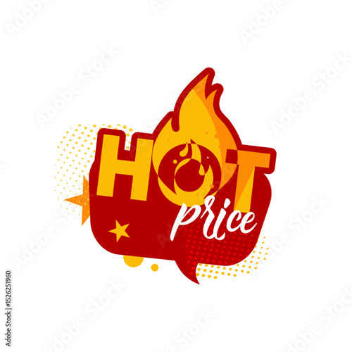 hot price — colorful vector sticker, label, badge vector illustration