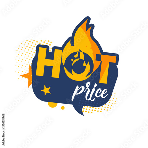hot price — colorful vector sticker, label, badge vector illustration