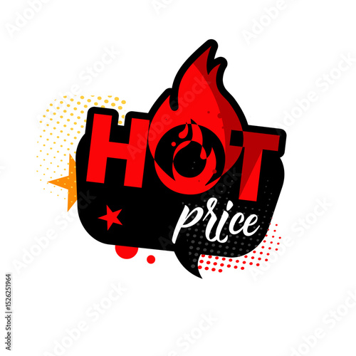 hot price — colorful vector sticker, label, badge vector illustration