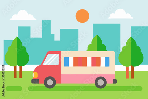 City Bus Transportation A Colorful Journey Through Urban Landscapes