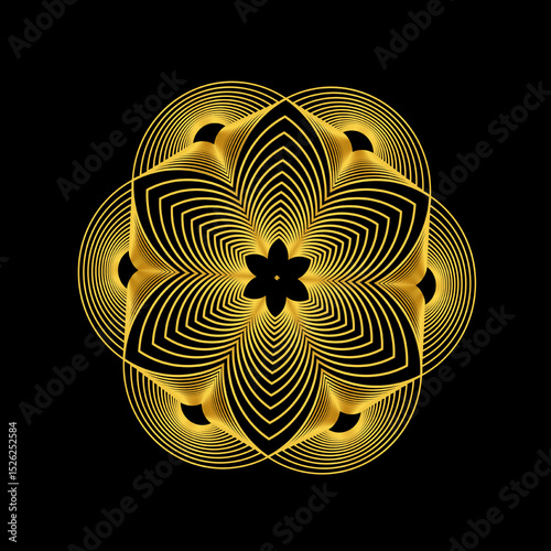 Geometric golden symbol decoration design