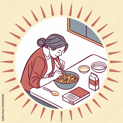 Woman Mixing Ingredients for a Delicious Dish in a Home Kitchen