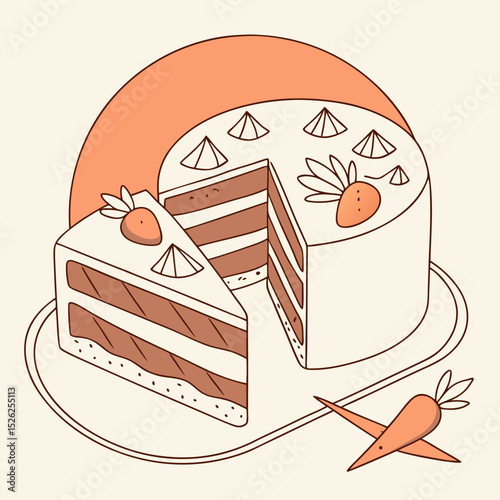 Delicious Carrot Cake with Strawberry and Cream Cheese Frosting