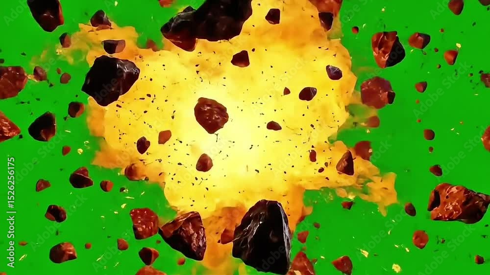 Hyperrealistic video of a massive fire burst explosion with intense orange and red flames rapidly expanding outwards.