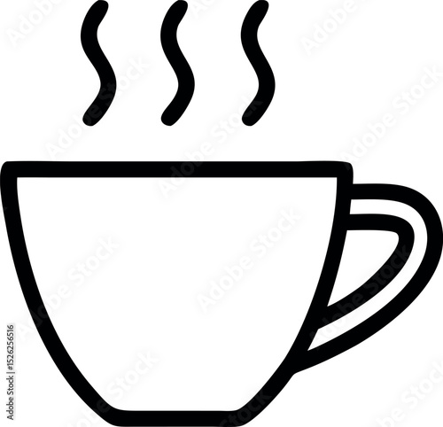 Simple Line Art Coffee Cup Illustration