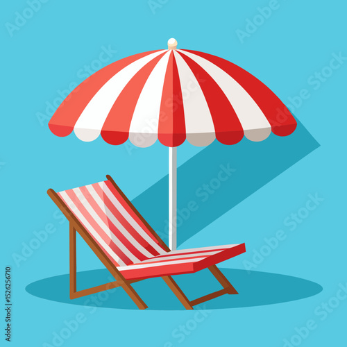 beach chair and umbrella