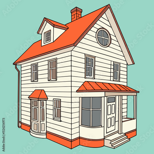 house on a white background