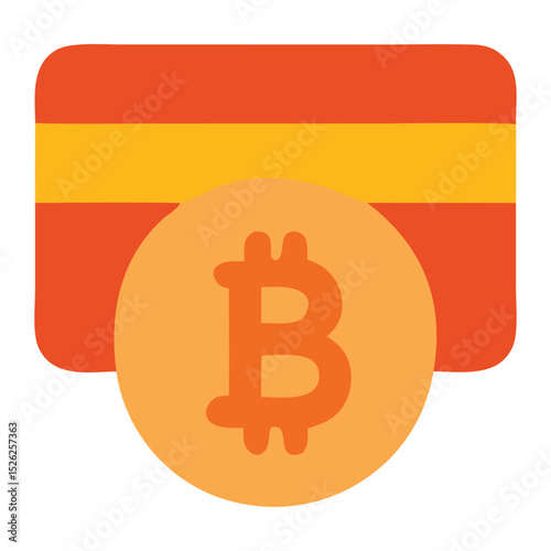 Cryptocurrency credit card for easy bitcoin payments. Ideal for illustrating modern financial technology, ecommerce, and digital currency transactions.