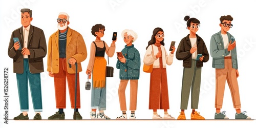 Generational Behaviors and Technology Usage From Boomers to Gen Z Represented in an Engaging Infographic With Diverse Icons and Styles