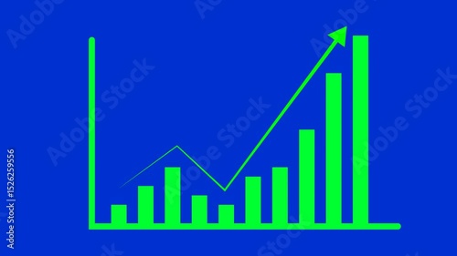 Abstract glowing business graph chart animation. graph chart showing marketing sales profit target growth in future. Business Financial Growing Business Income And Earnings. 4k background