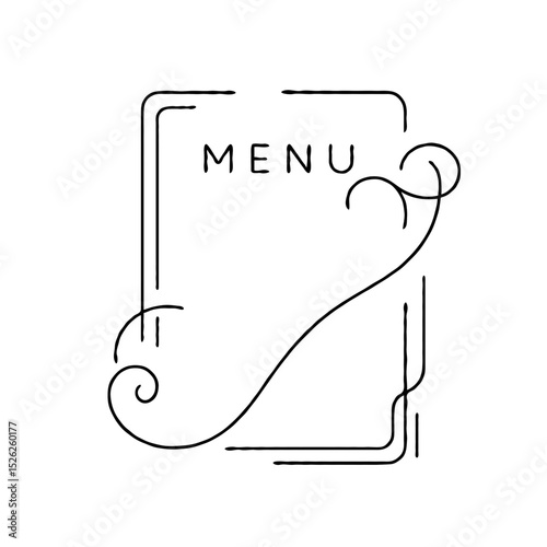 Elegant menu design with decorative lines and artistic style  