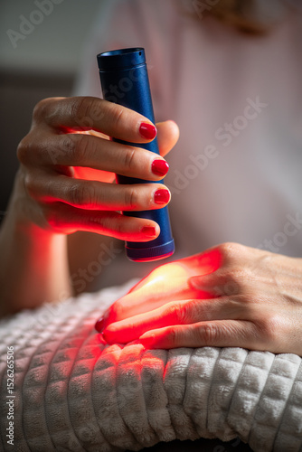 Red light therapy targets hand pain, reducing inflammation from arthritis or strain. It promotes circulation and tissue healing, enhancing dexterity and comfort for daily tasks.
