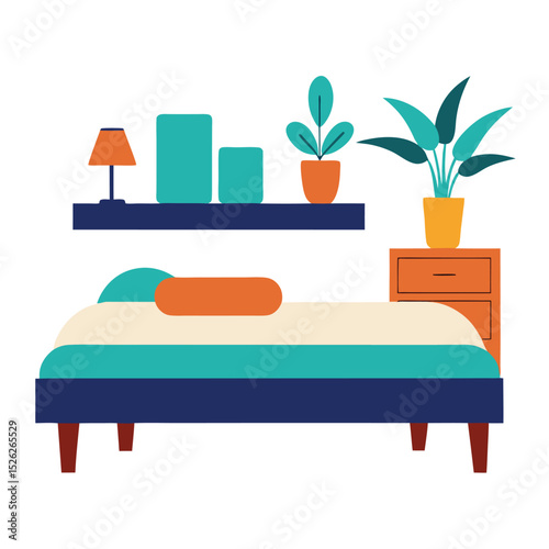 Modern bedroom interior design minimalist bed plants
