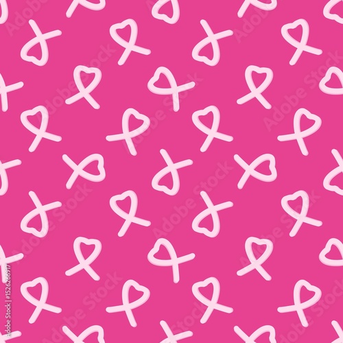 Pink background with seamless ribbon patterns, symbolizing breast cancer awareness and support. Ideal for healthcare, charity, and women's health promotions.