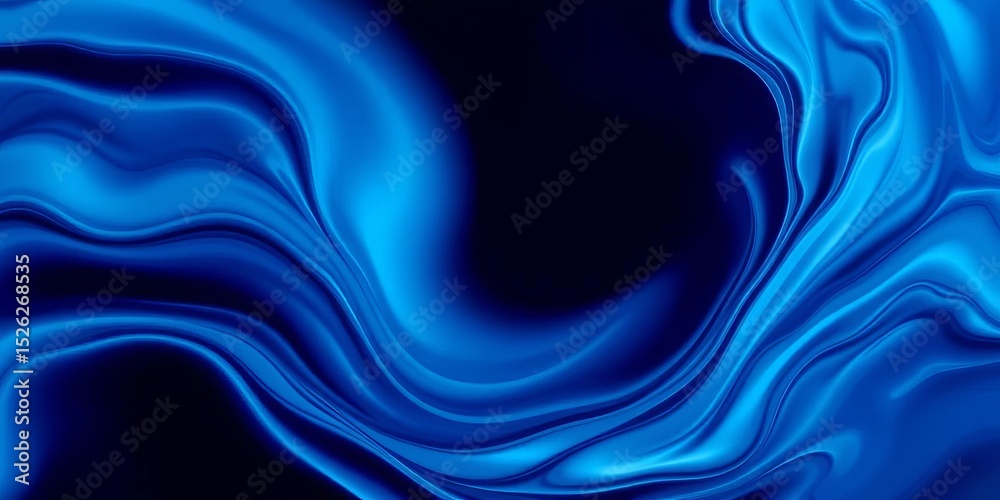 Obraz premium Abstract blue liquid wave, flowing dynamic design , pattern, technology