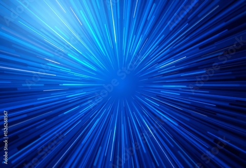 Abstract blue starburst radiating outwards  leaving central copy space  shine  sky